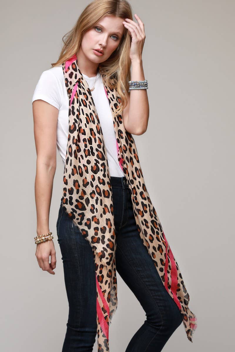 Renny Leopard Print Scarf