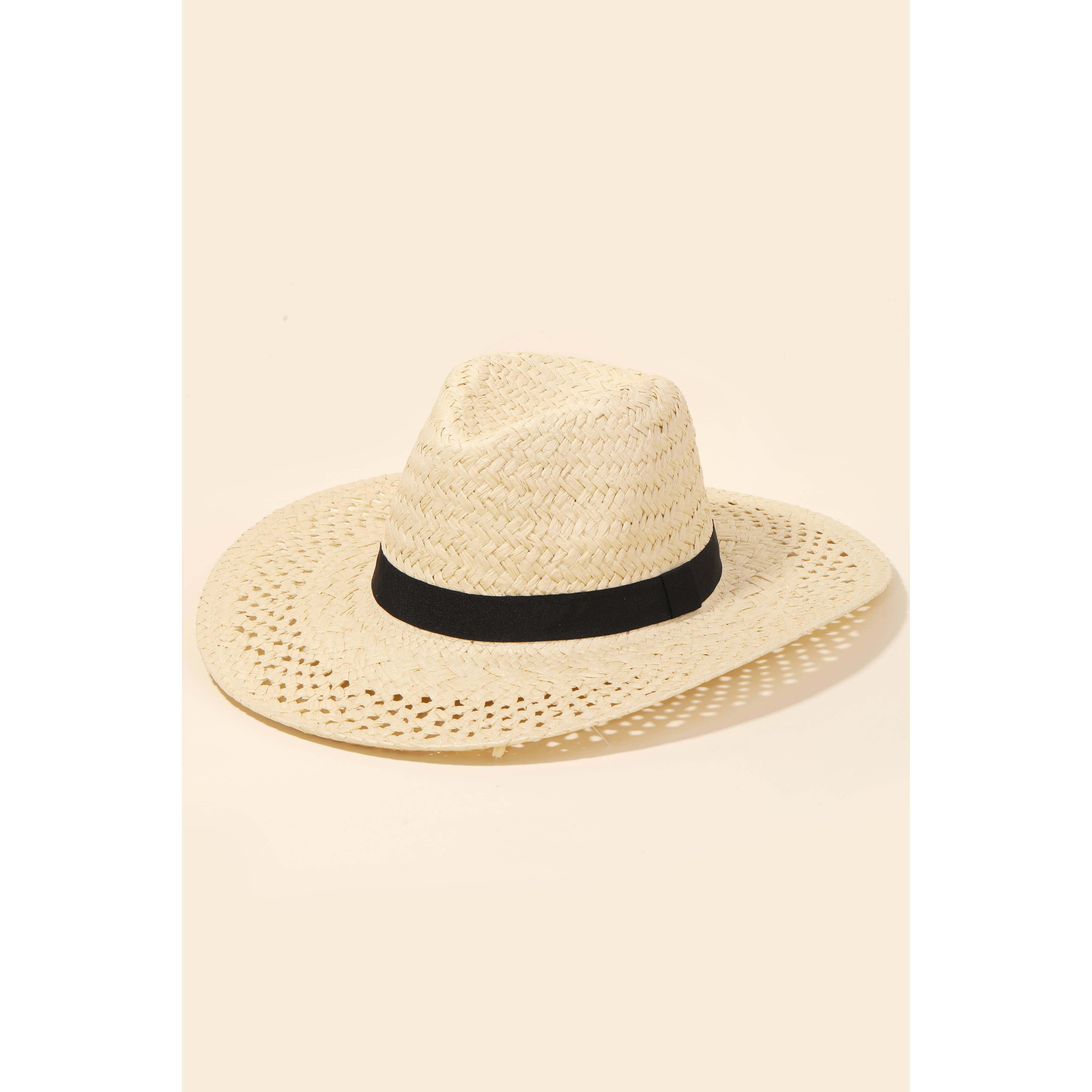 Basket Weave Straw Sun Hat