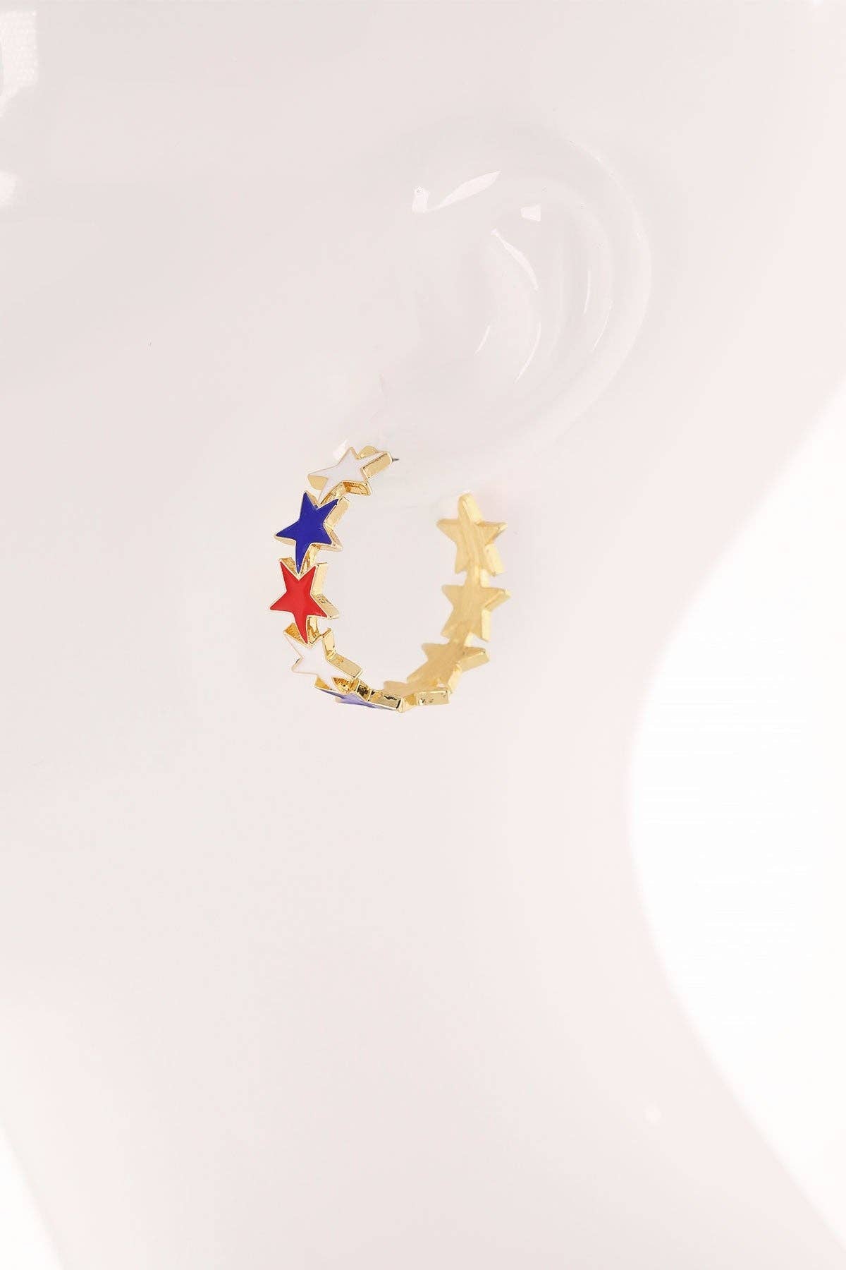 USA Star C-Hoop Earrings