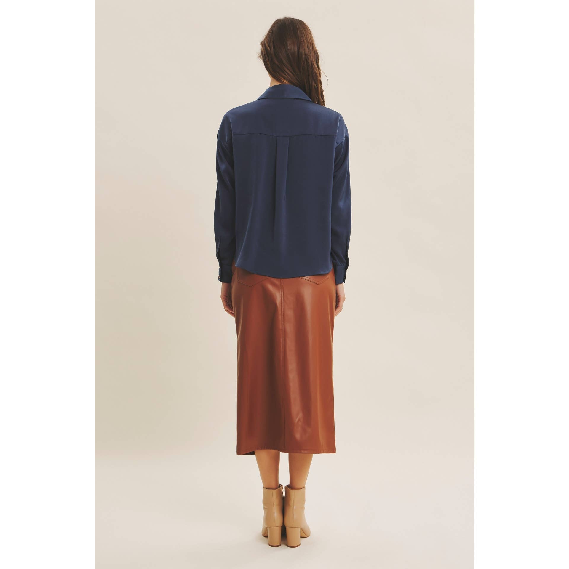Gordon Button Down Satin Shirt