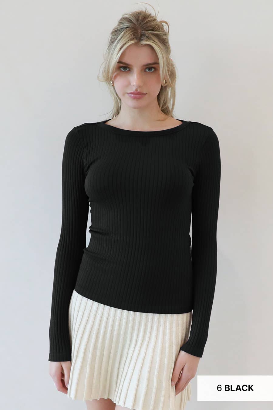 NIKIBIKI Wide Ribbed Long Sleeve Top (2 Colors!)