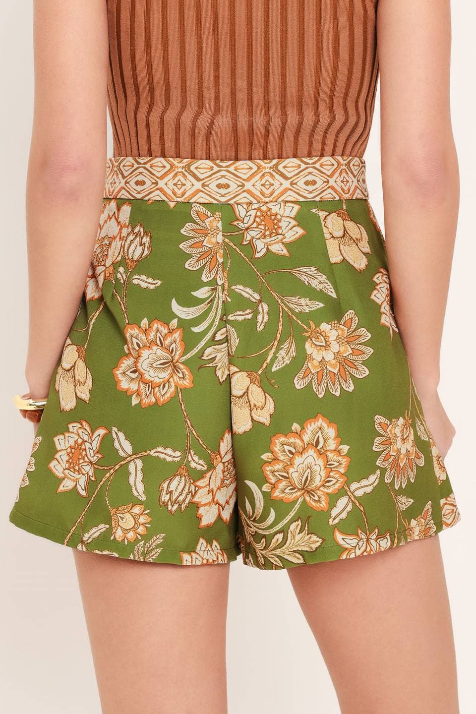 Serla Olive Print Skort Skirt