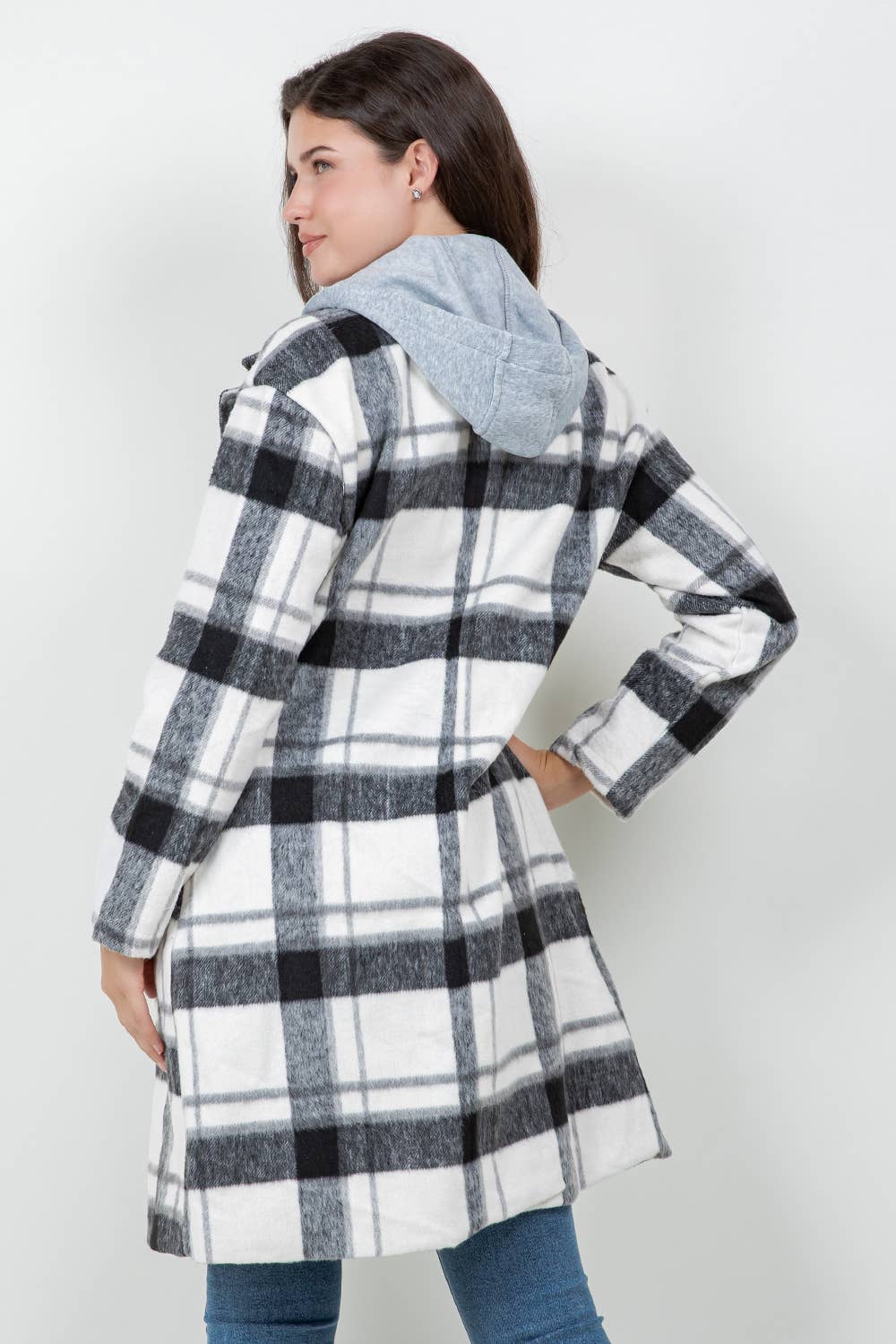 Tami Oversized Woolen Plaid Coat