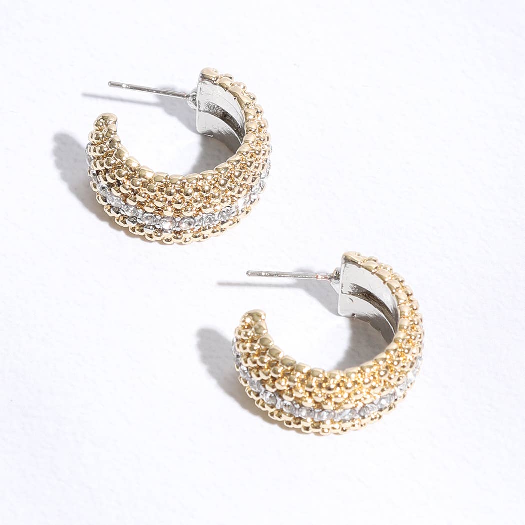 Nera Multi-Toned Wide Half Hoop Post Earrings