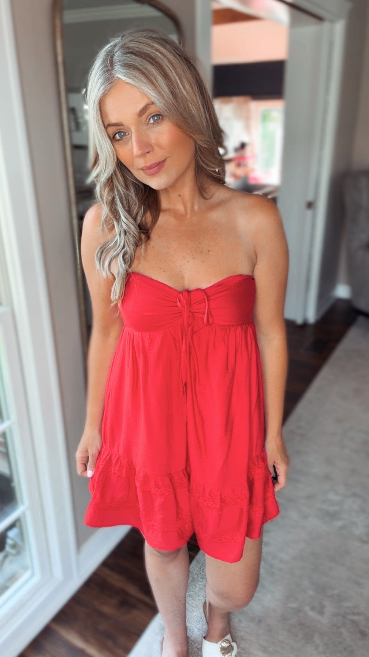 Firecracker Red Babydoll Dress
