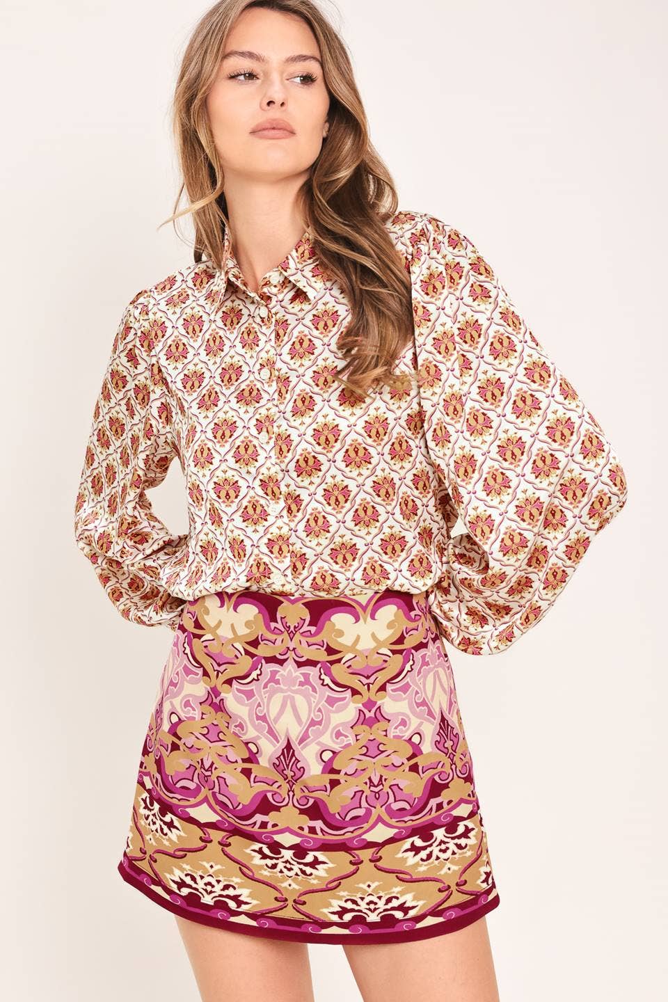 Sally Woven Print Skort Skirt
