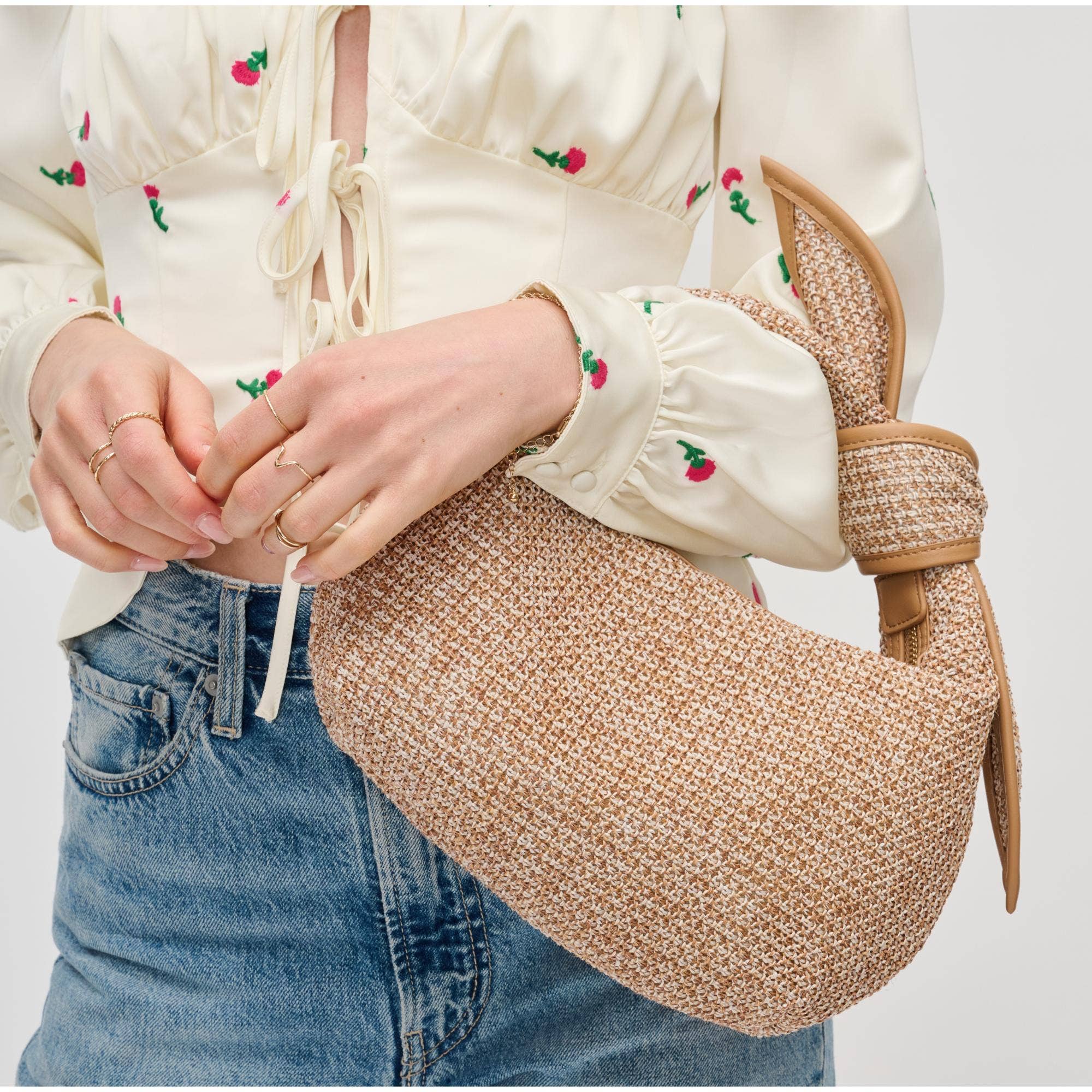 Paloma Knot Straw Crossbody PREORDER