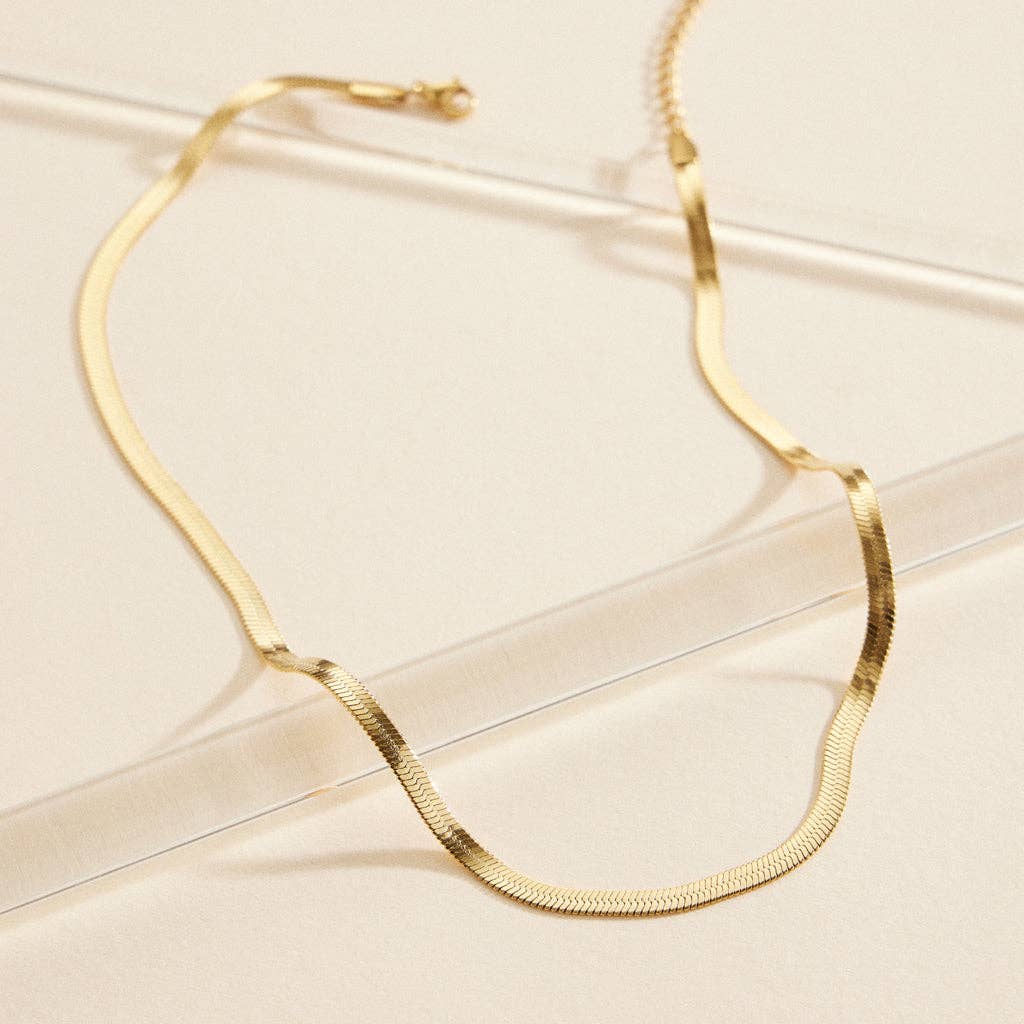 Hene Snake Chain Gold Dip Stainless Steel Necklace