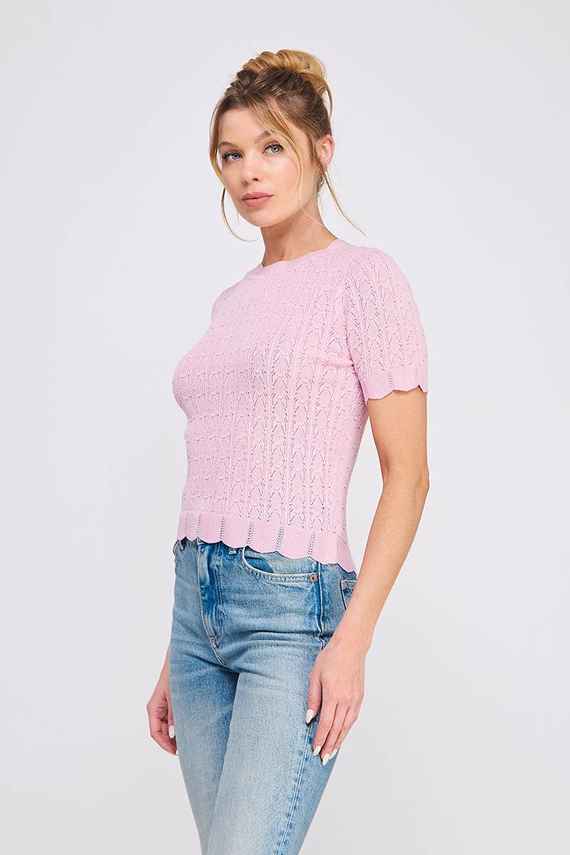 Maryann Pointelle Knit Top