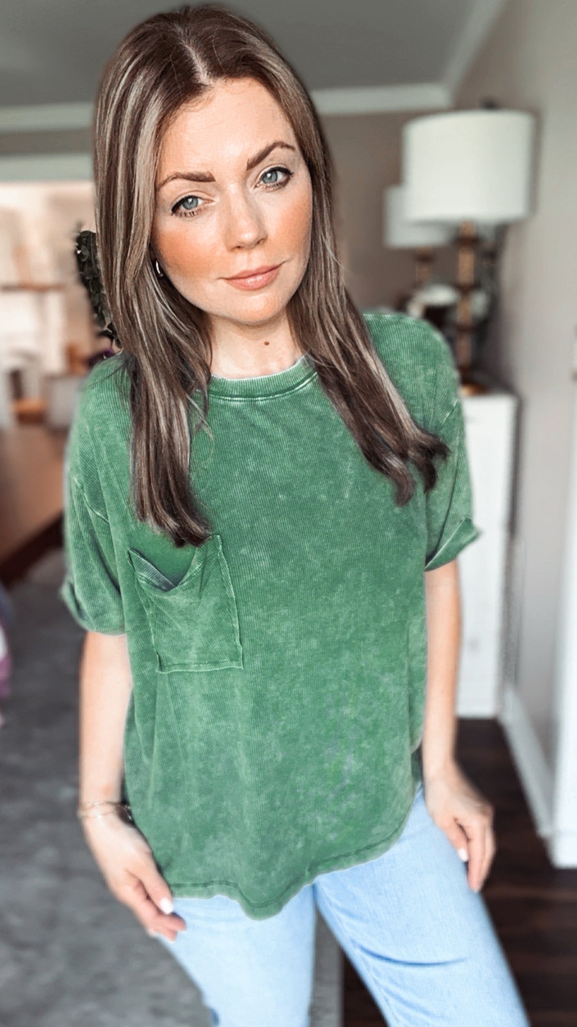 Jollie Washed Short Sleeve Top- DEAL OF THE WEEK!