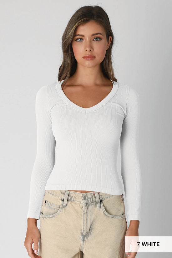 NIKIBIKI Faye Ribbed Long Sleeve Top