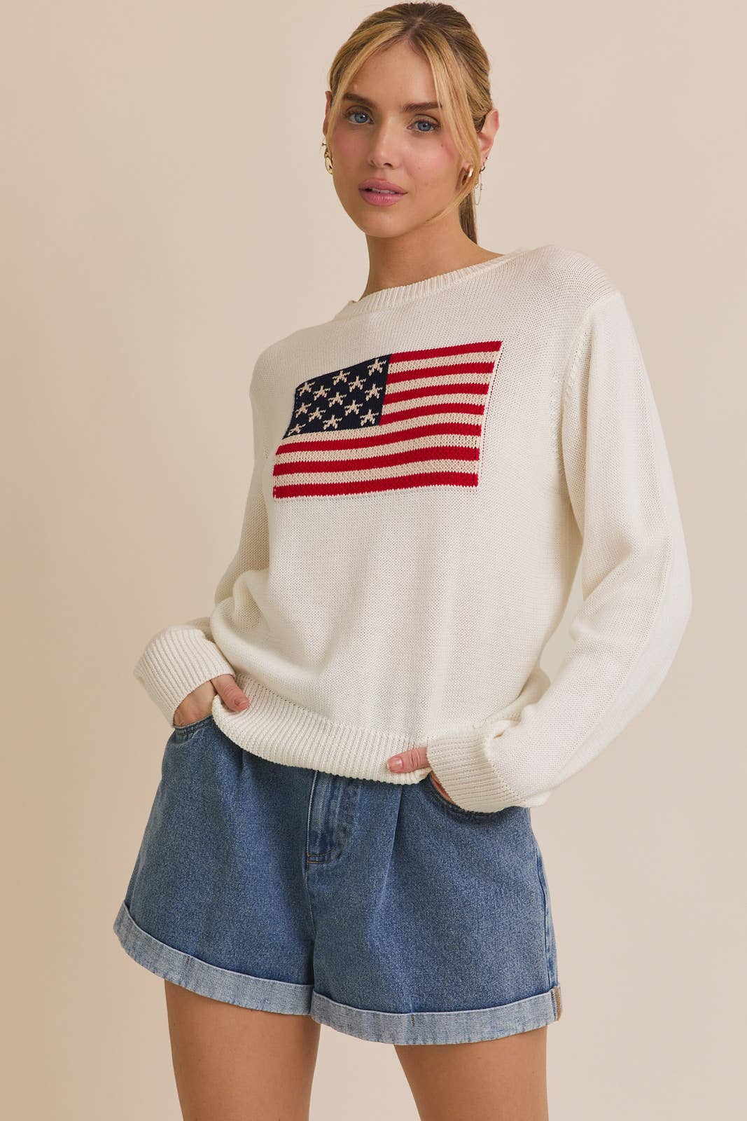 USA Flag Crew Neck Sweater
