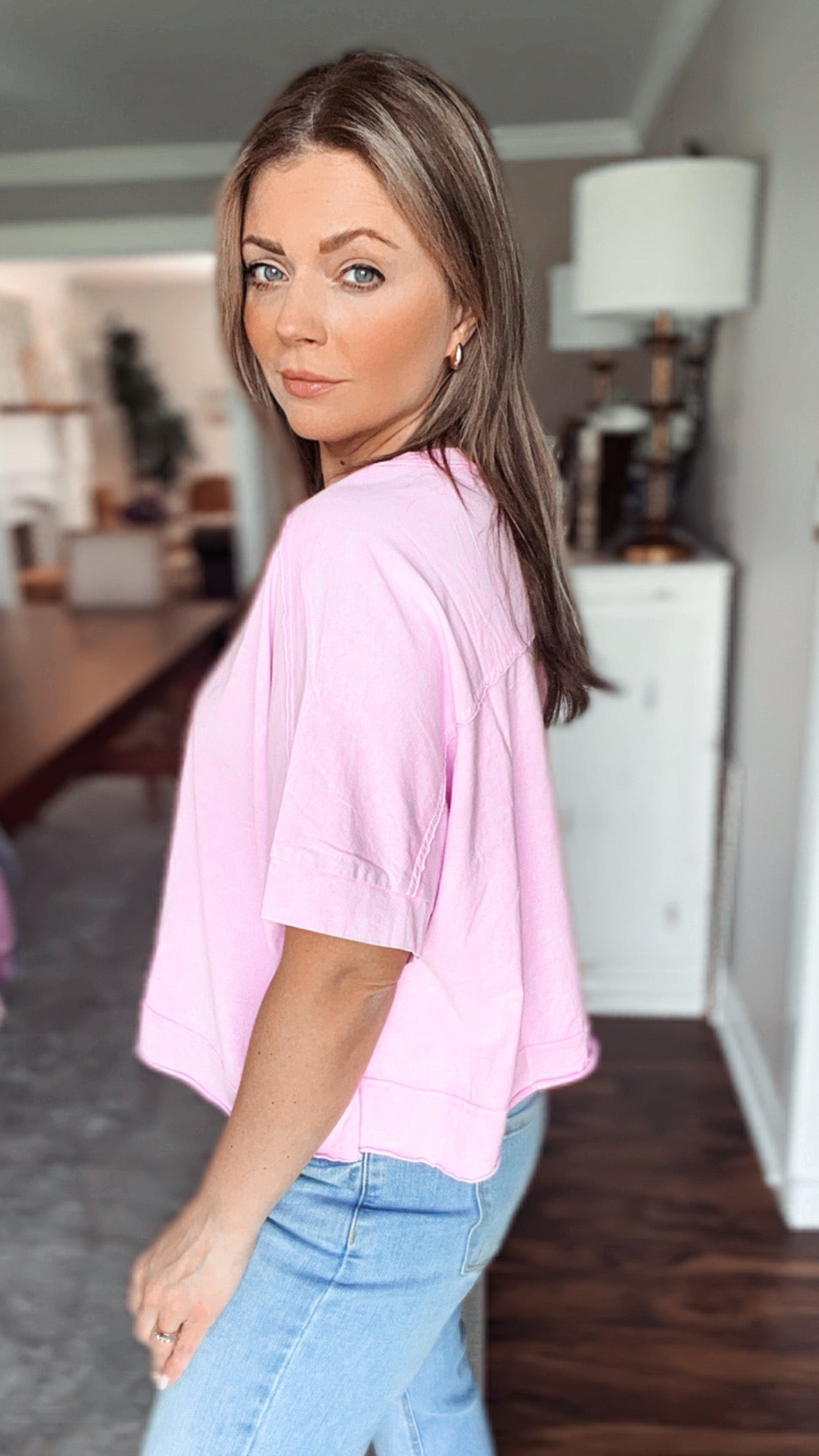Jada Cropped Pink Top