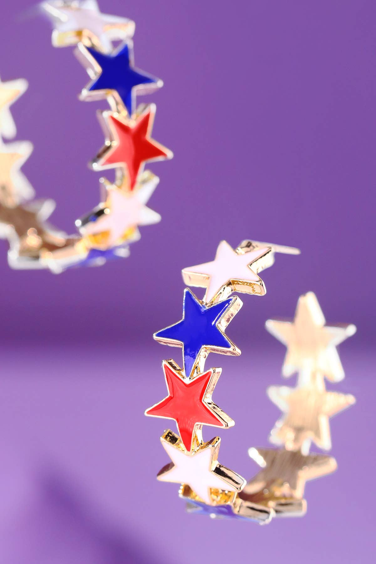 USA Star C-Hoop Earrings