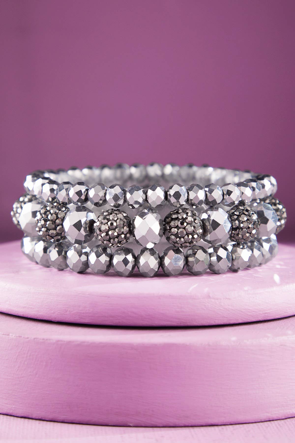 Franks Stackable 3 Set Glass Beaded Bracelet (3 Colors!)