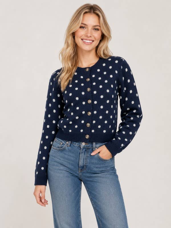 Joy Polka Dot Cardigan Sweater