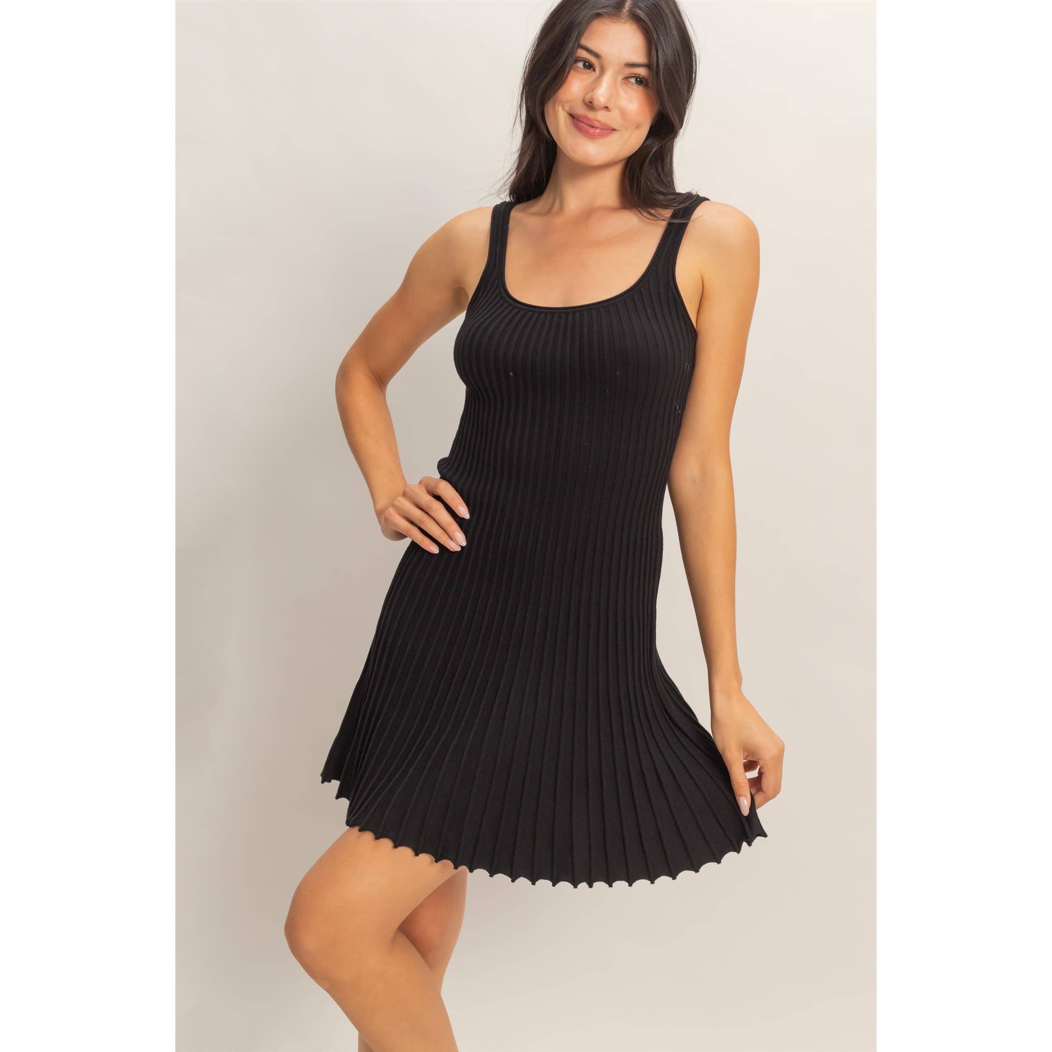 Princeton Pleated Knit Mini Dress