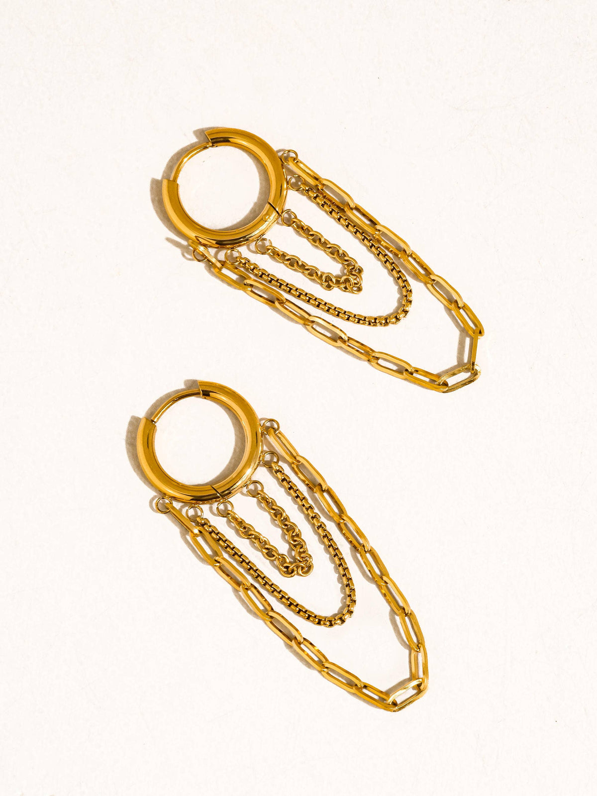Flânerie by MAIQ Vianne 18K Gold Non-Tarnish Multi Chain Drop Earrings