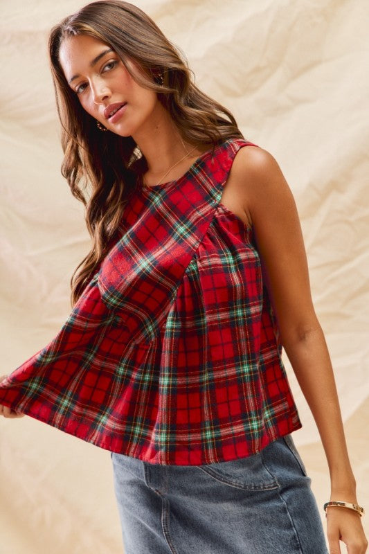 Rudolph Plaid Tank Top