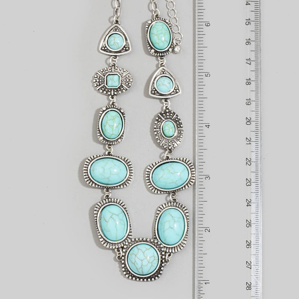 Stef Turquoise Stone Western Collar Necklace