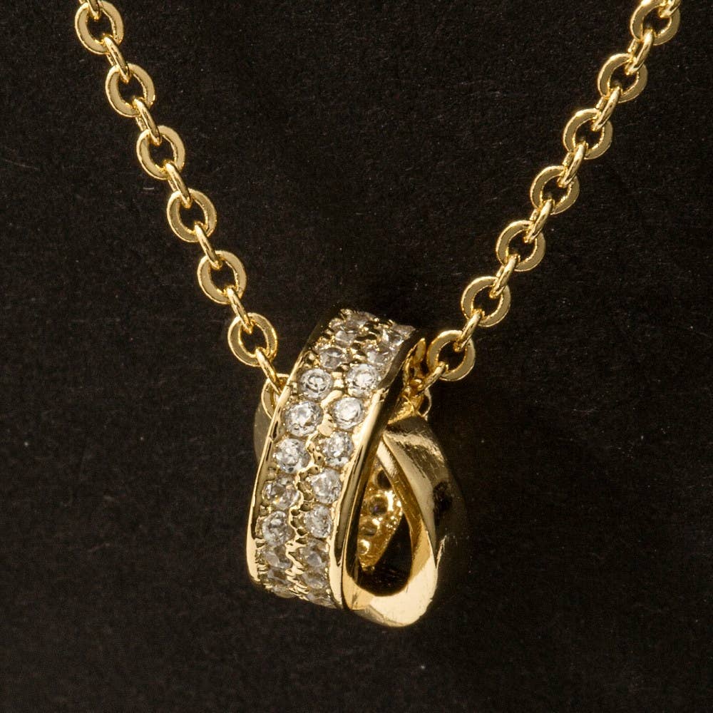 Arbo Double Ring Link Pendant Necklace
