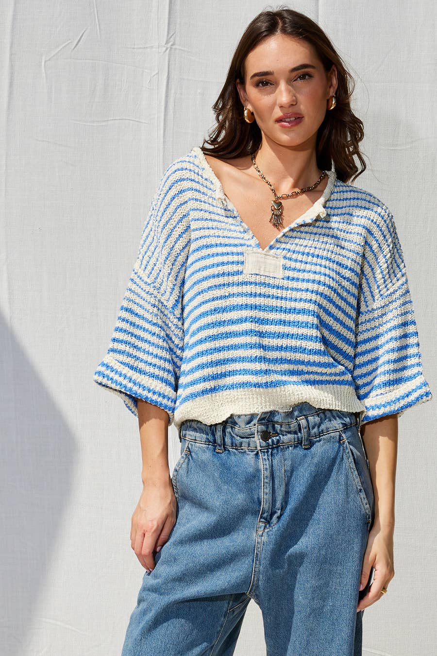 Morgan Lightweight Striped Slouchy Sweater