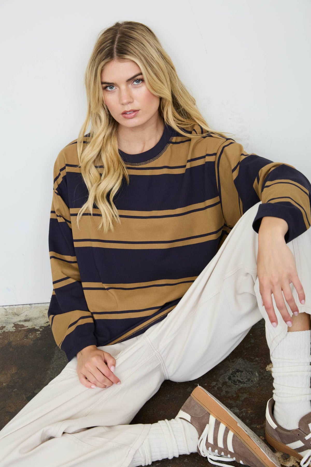 Roden Stripe Crew Knit Sweatshirt PREORDER