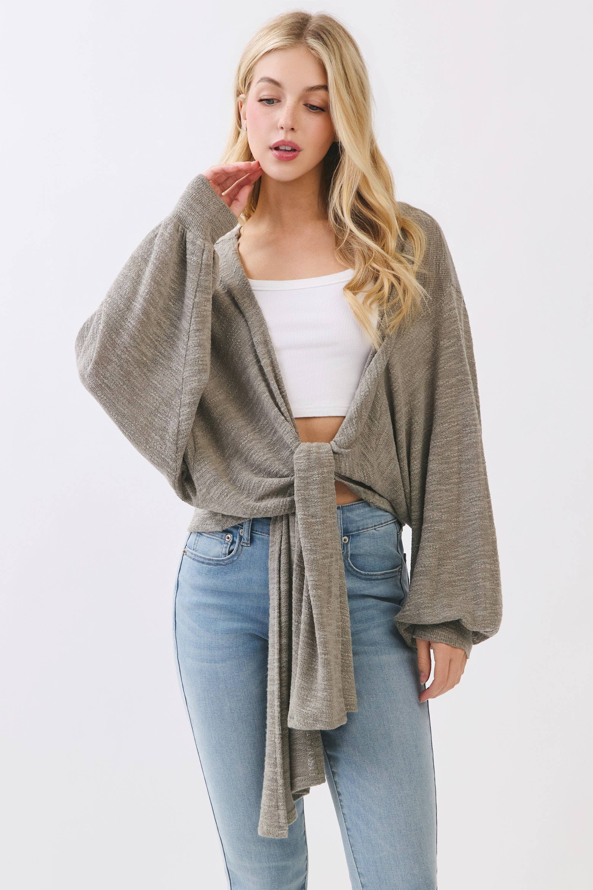 Verona Knit Tie Front Cardigan