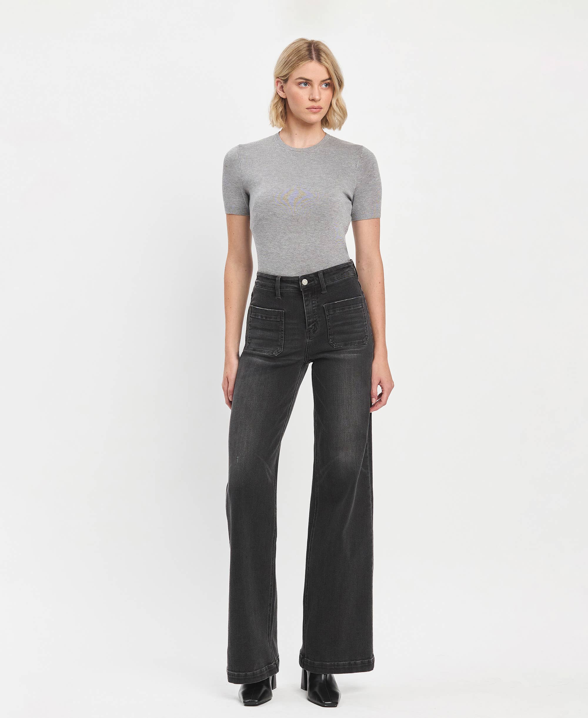 Vervet Rafferty High Rise Wide Trouser Jeans PREORDER