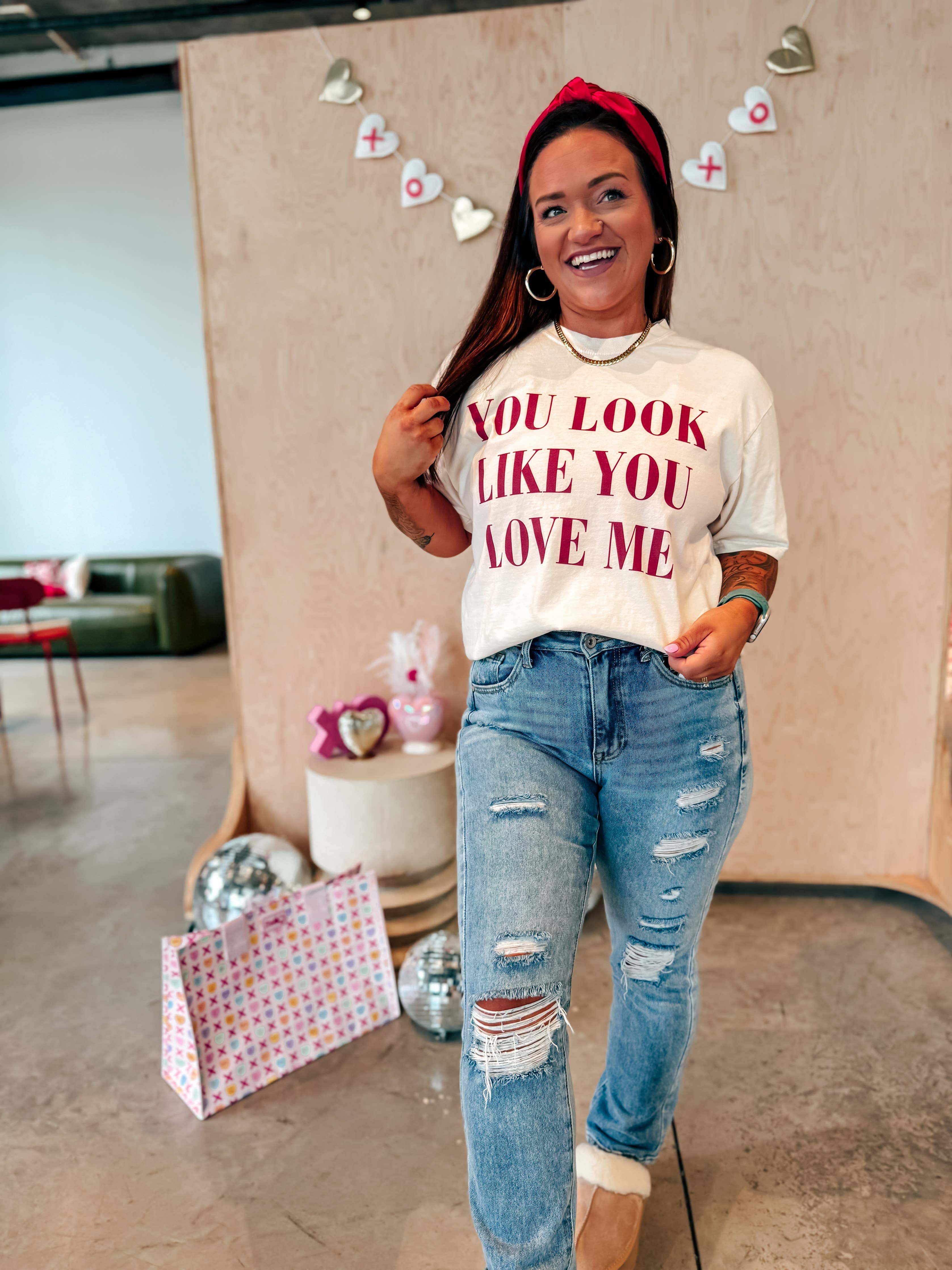 You Look Like You Love Me Ivory Graphic Tee