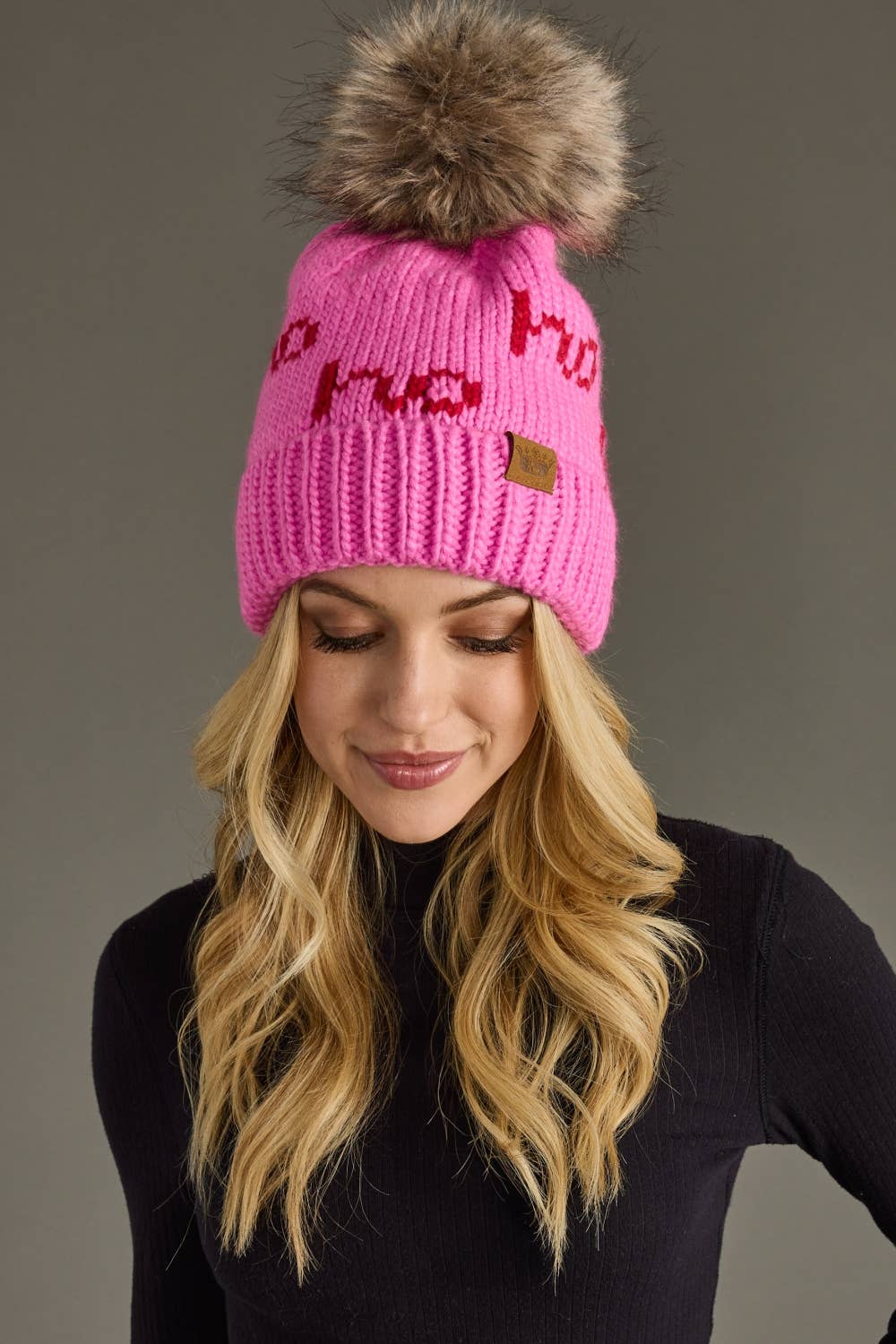 Bogan Pink & Red Ho Ho Ho Pom Hat FINAL SALE