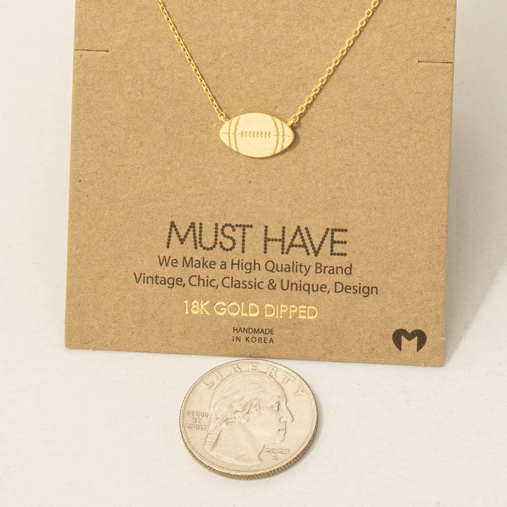Game Day Dainty Football Pendant Necklace