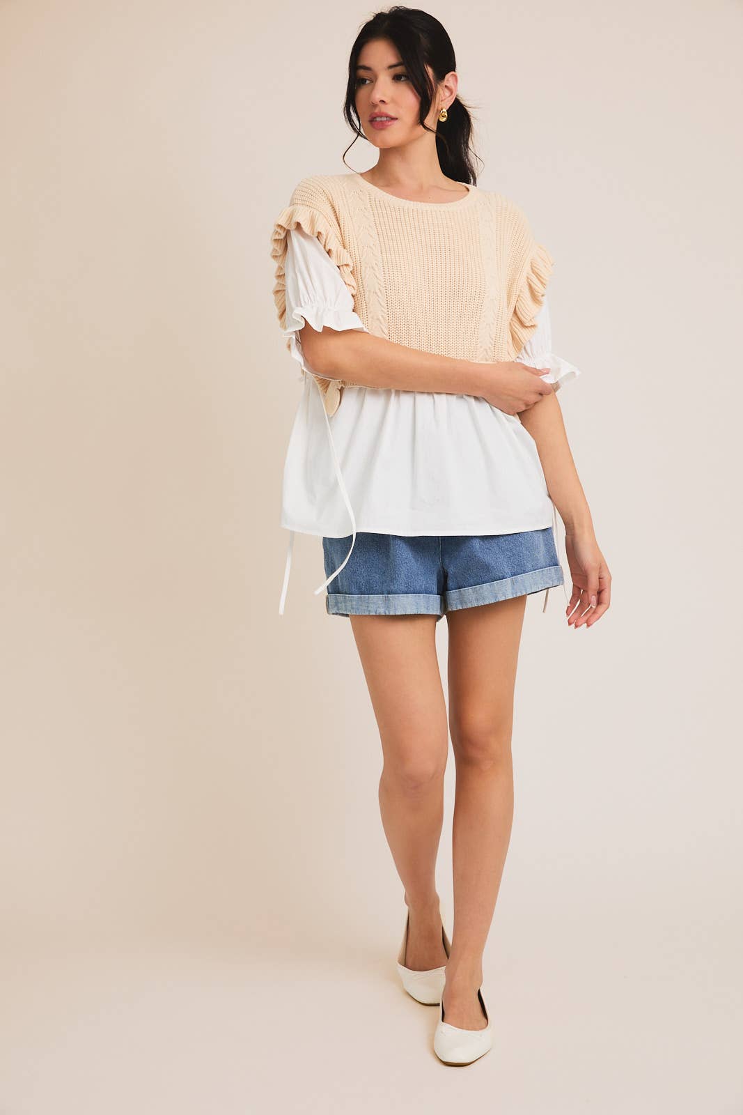 Rory Mixed Knit Top