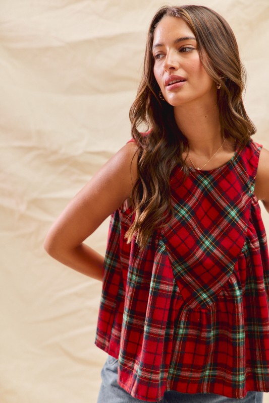 Rudolph Plaid Tank Top