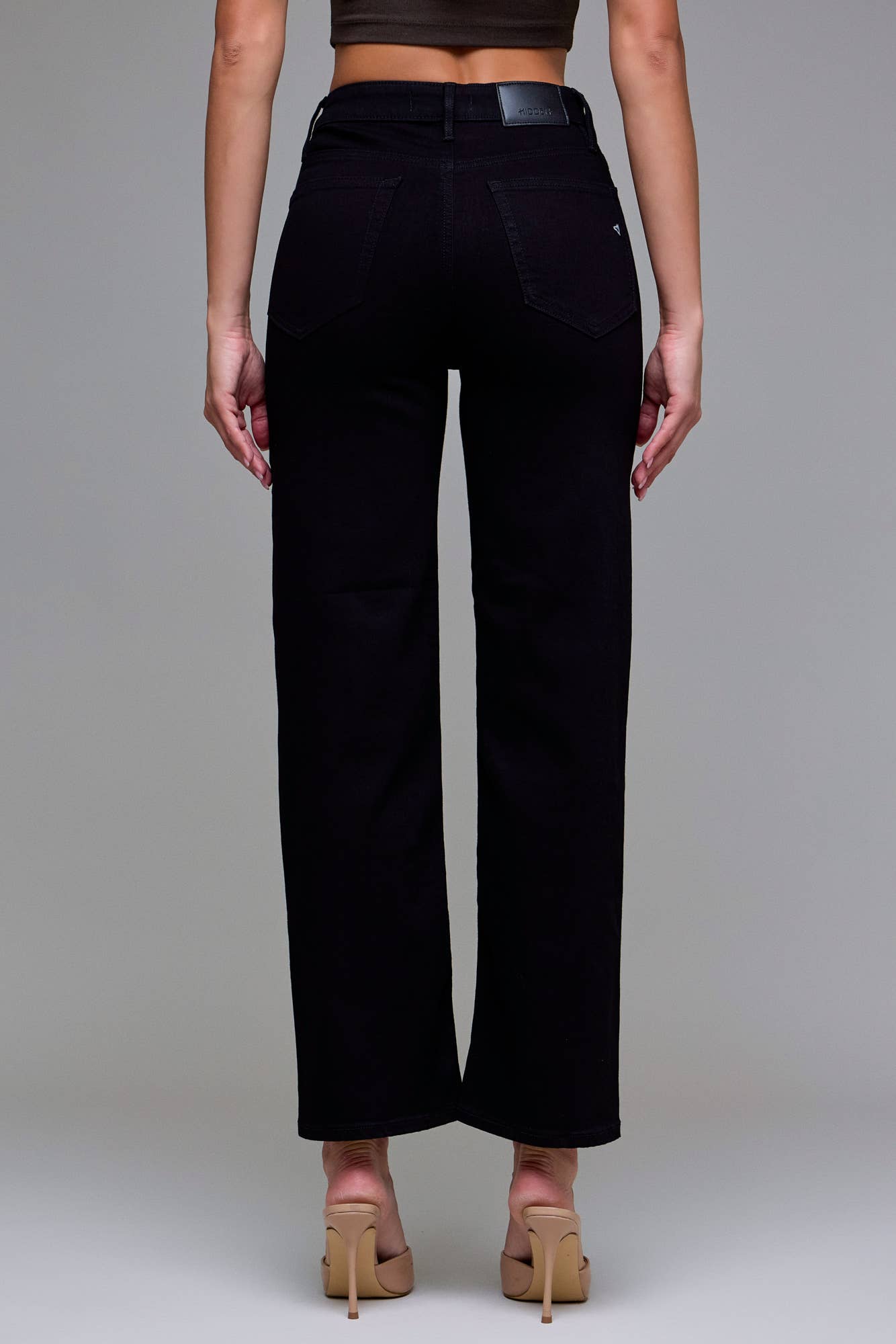 HIDDEN Marla Jet Black Clean Stretch Straight Jeans