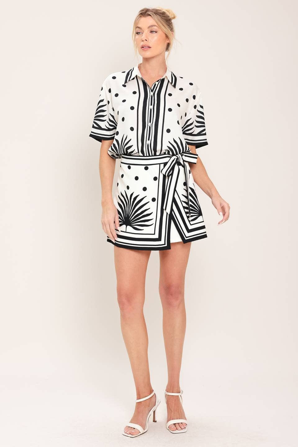 Bona Printed Wrap Skort Skirt