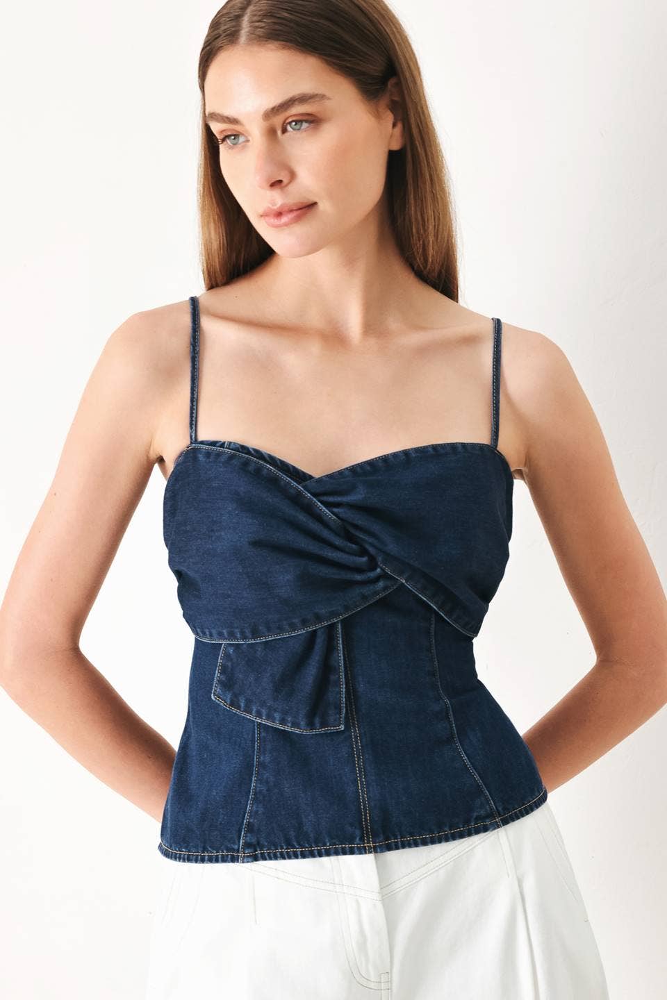 Briana Denim Twist Tank