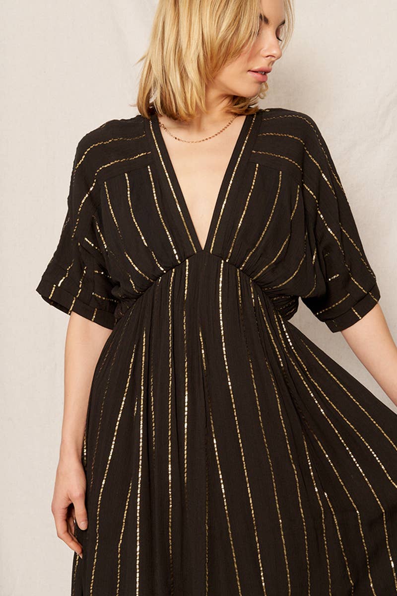 Deidre Striped Sequin Midi Dress