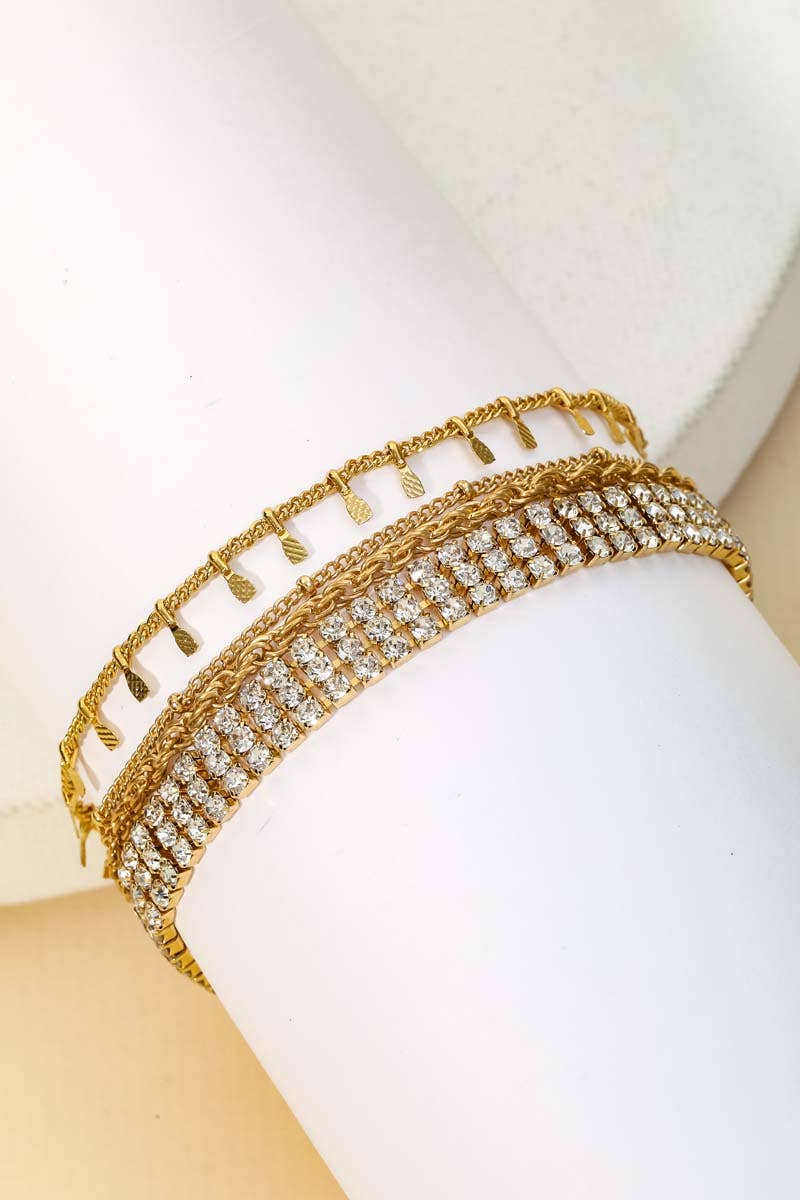 Finni Dainty Rhinestone Bracelet Set