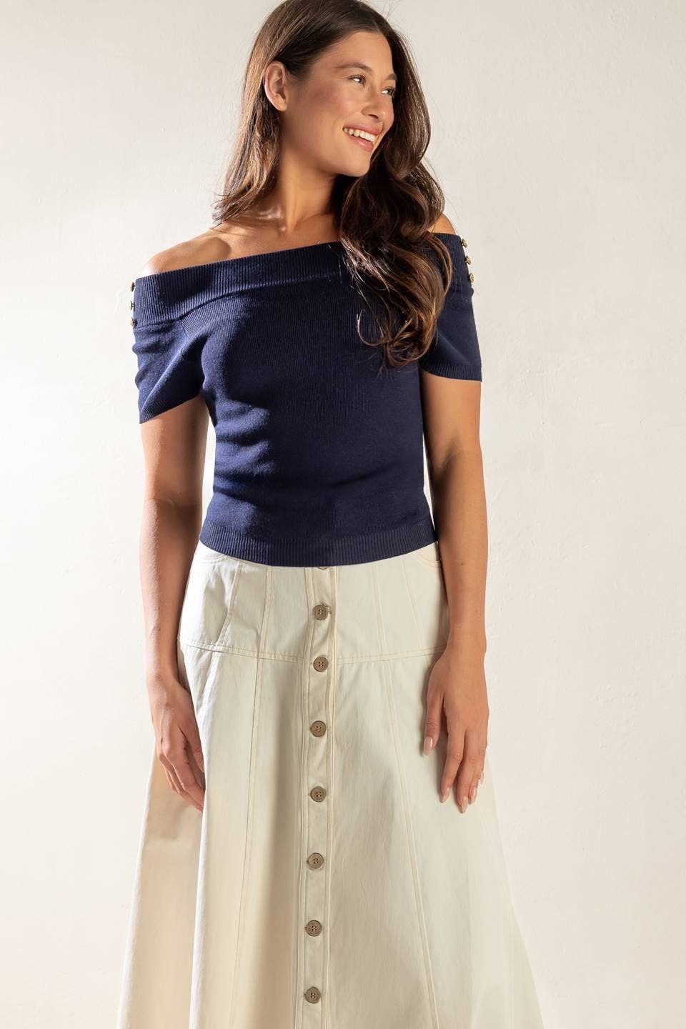 Susan Off Shoulder Knit Top PREORDER