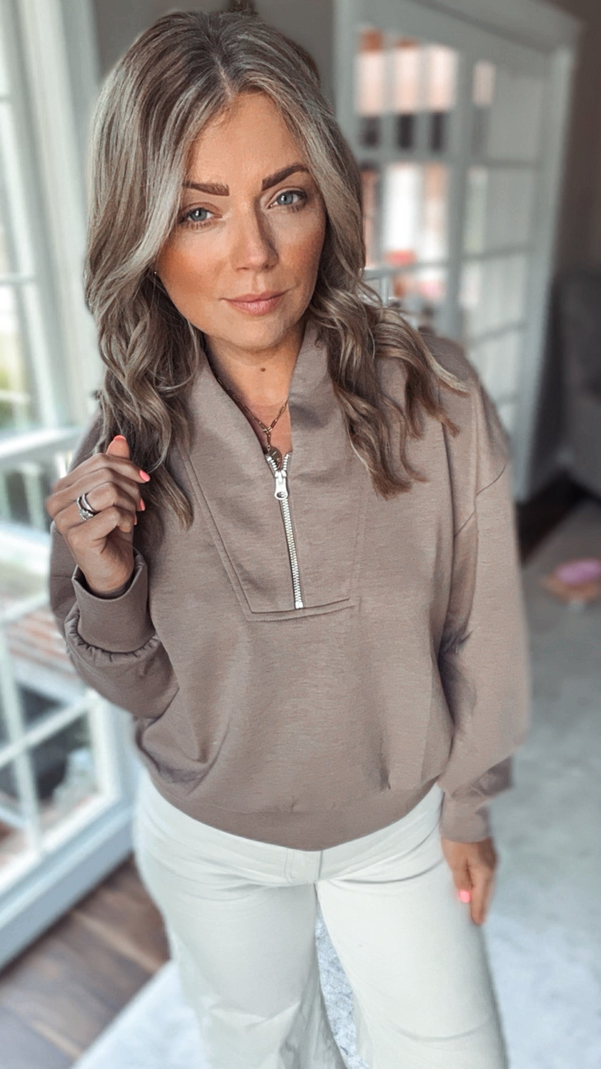 Torrey Zip Pullover Top