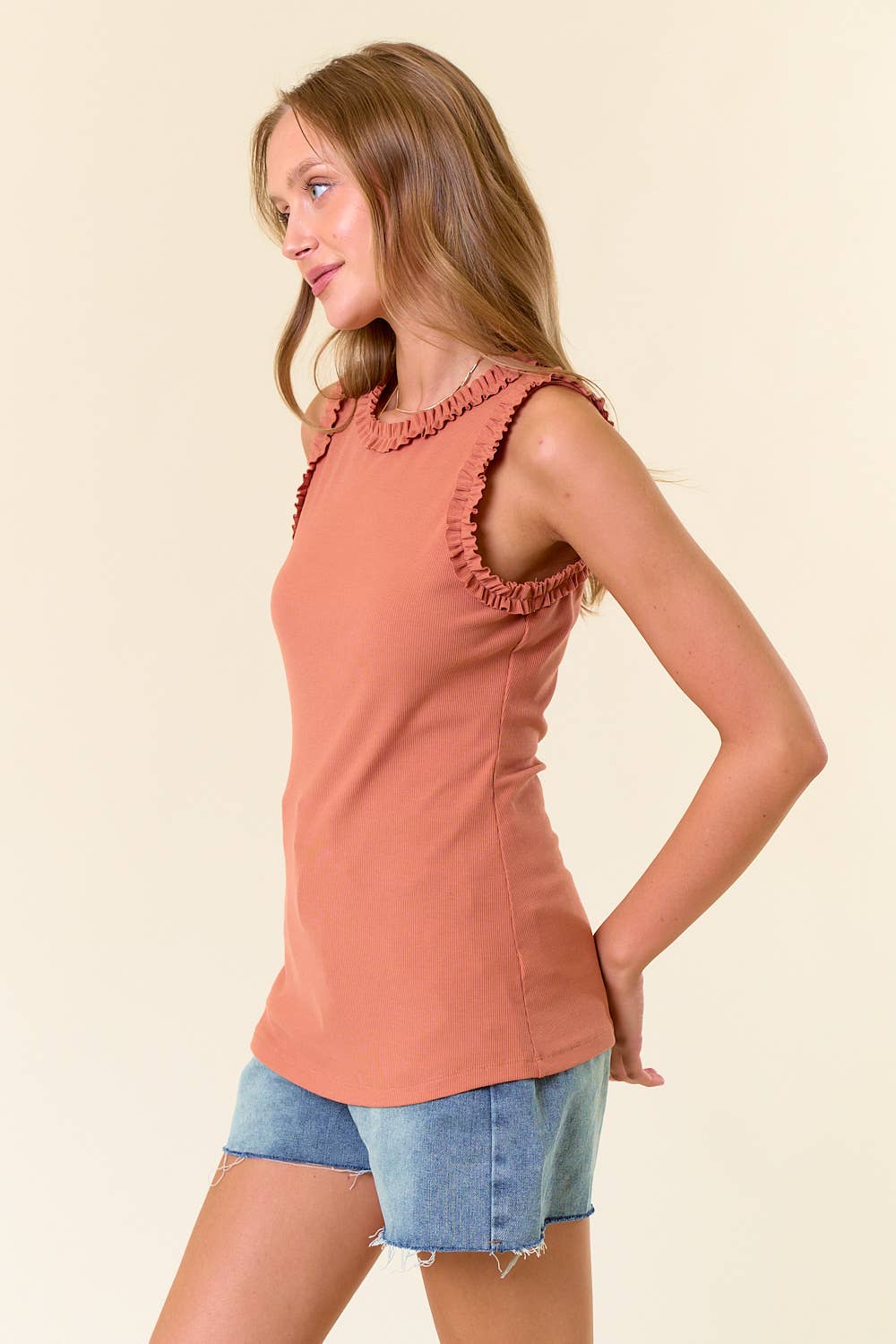 Wayne Knit Ruffle Tank