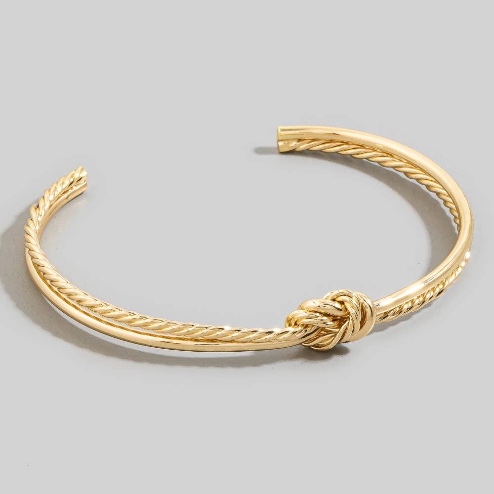 Rota Wire Smooth Rope Knot Open Cuff Bracelet (2 Colors!)