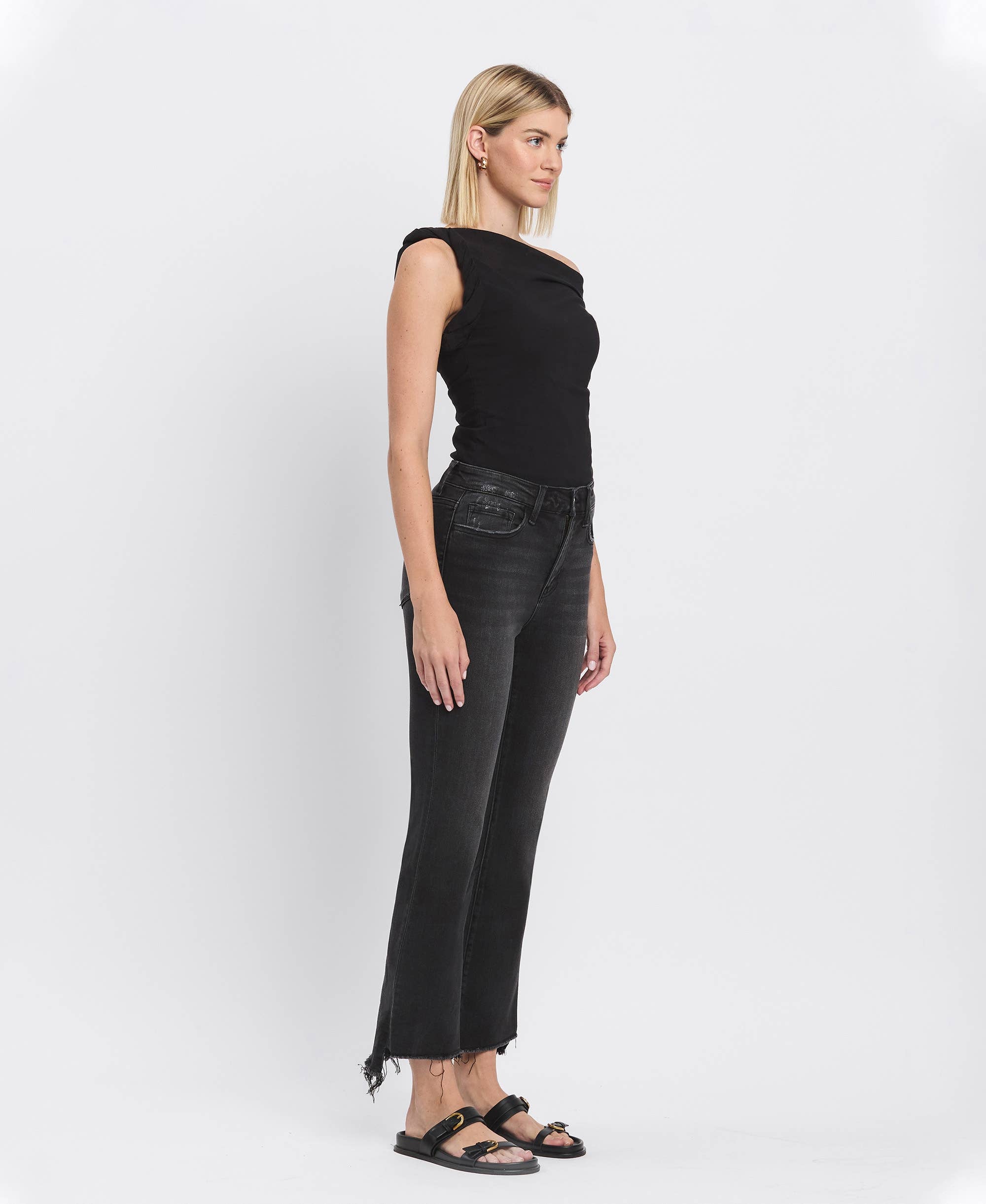 Vervet Tristan High Rise Raw Crop Jeans