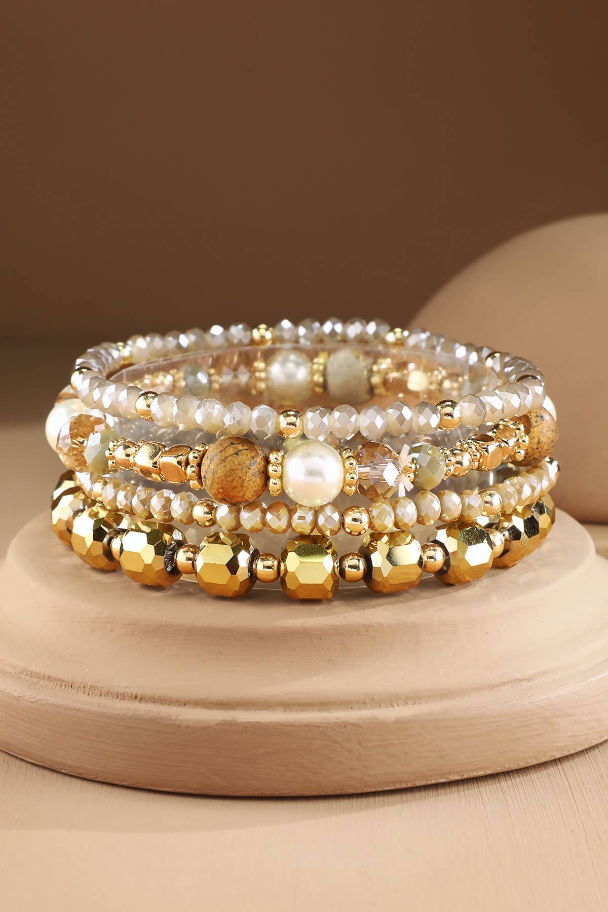 Foyer 4 Layered Bead and Stone Bracelets (3 Colors!)