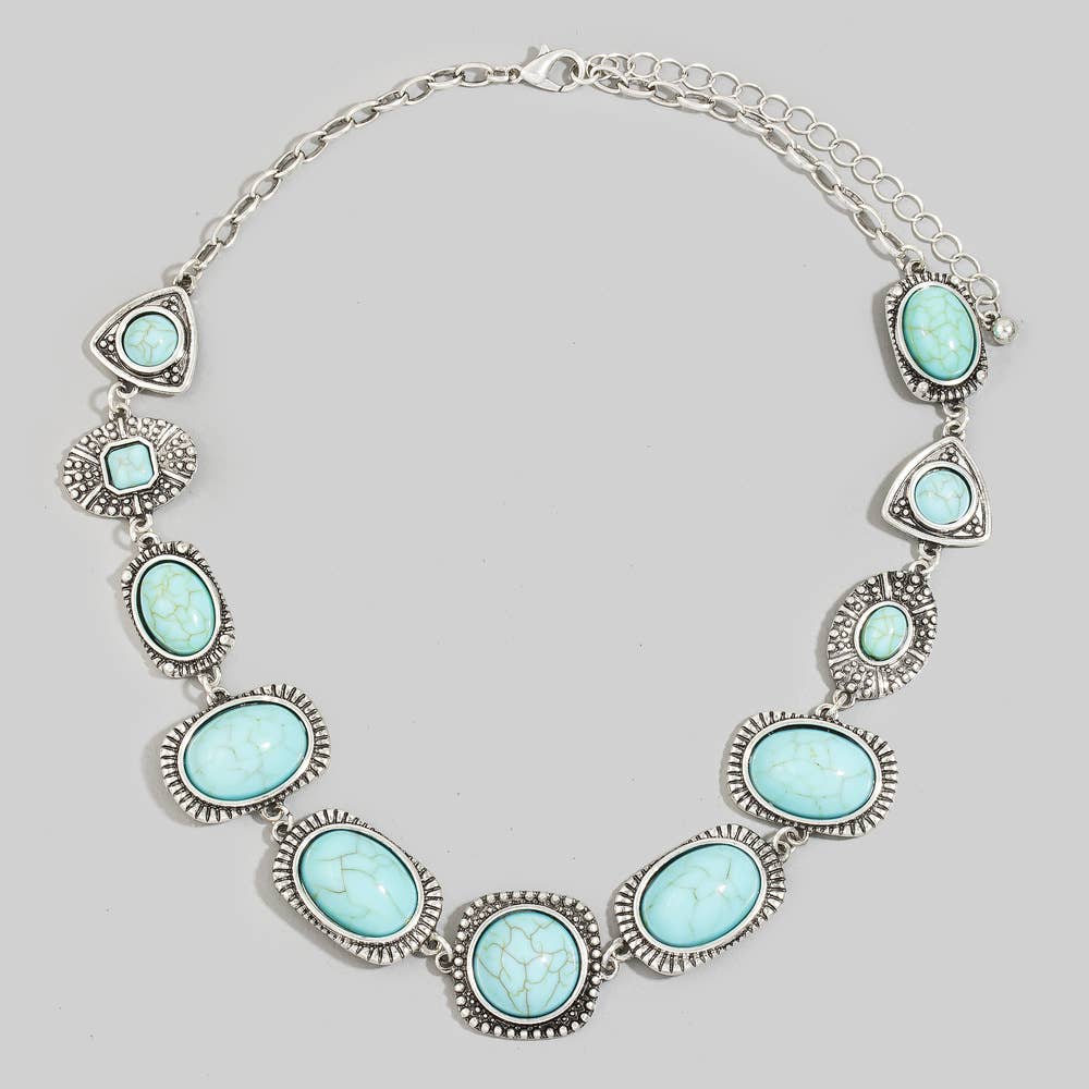 Stef Turquoise Stone Western Collar Necklace