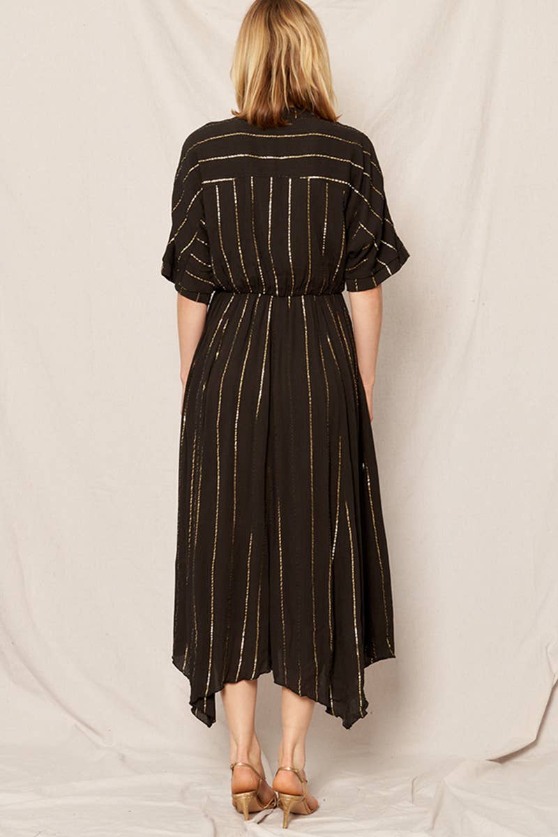 Deidre Striped Sequin Midi Dress