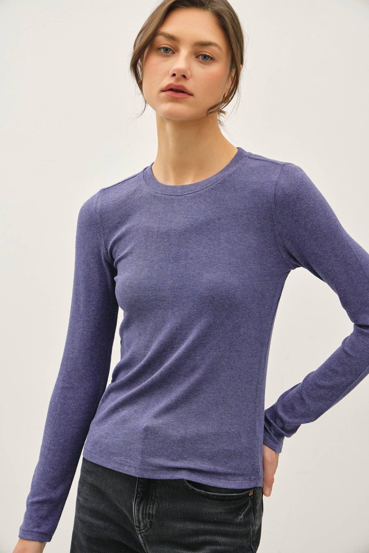 Henry Ribbed Crew Long Sleeve Top (5 Colors!)