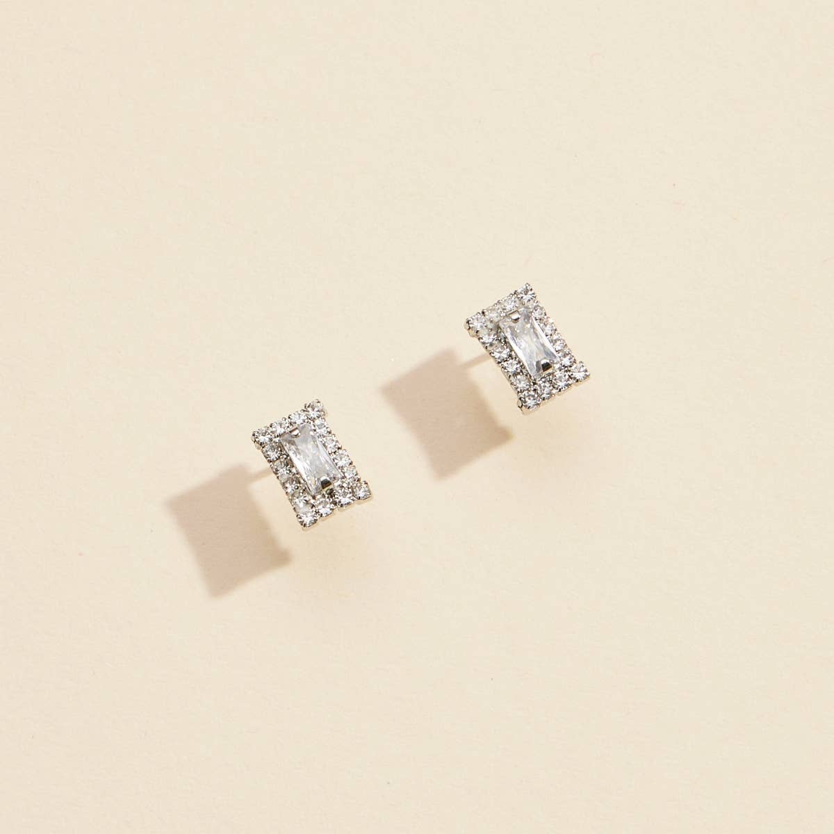 Grettal Rectangle Gold Dip Stud Earrings