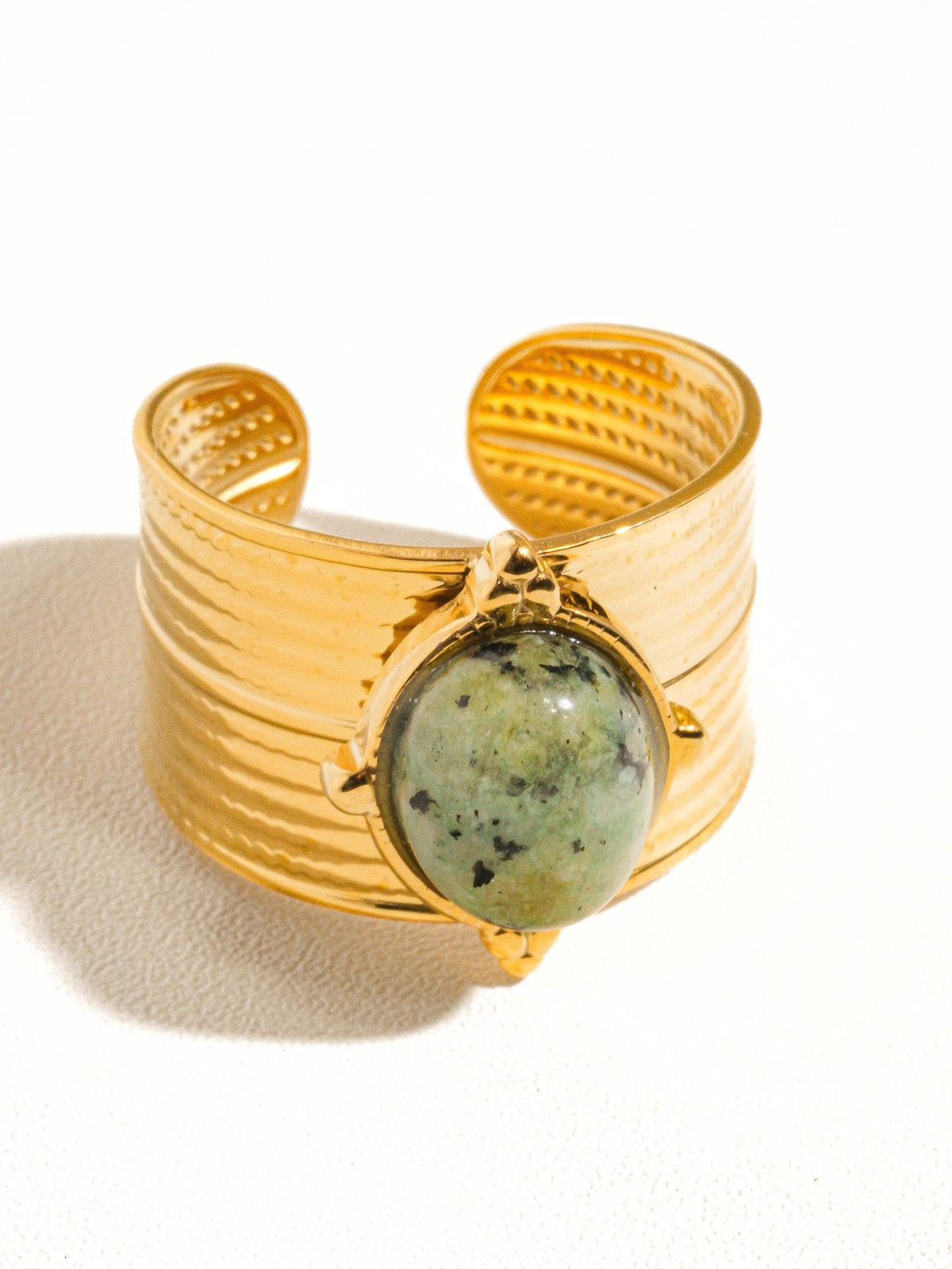 Flânerie by MAIQ Oasis 18K Gold Non-Tarnish Stone Bold Adjustable Ring